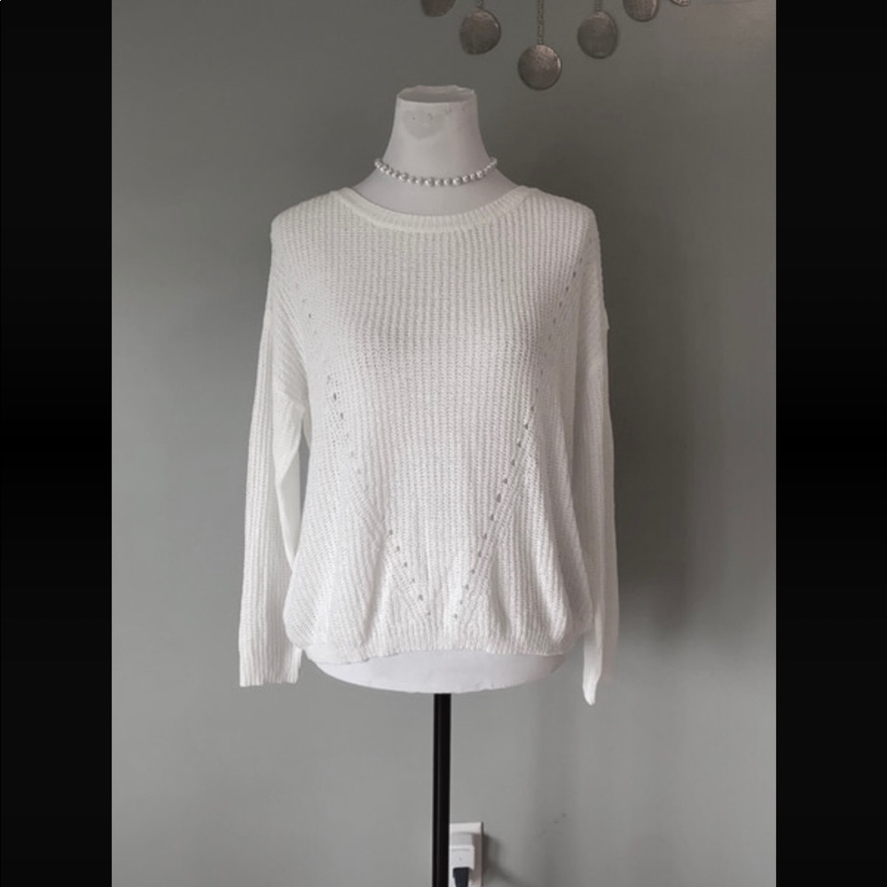 White knit sweater